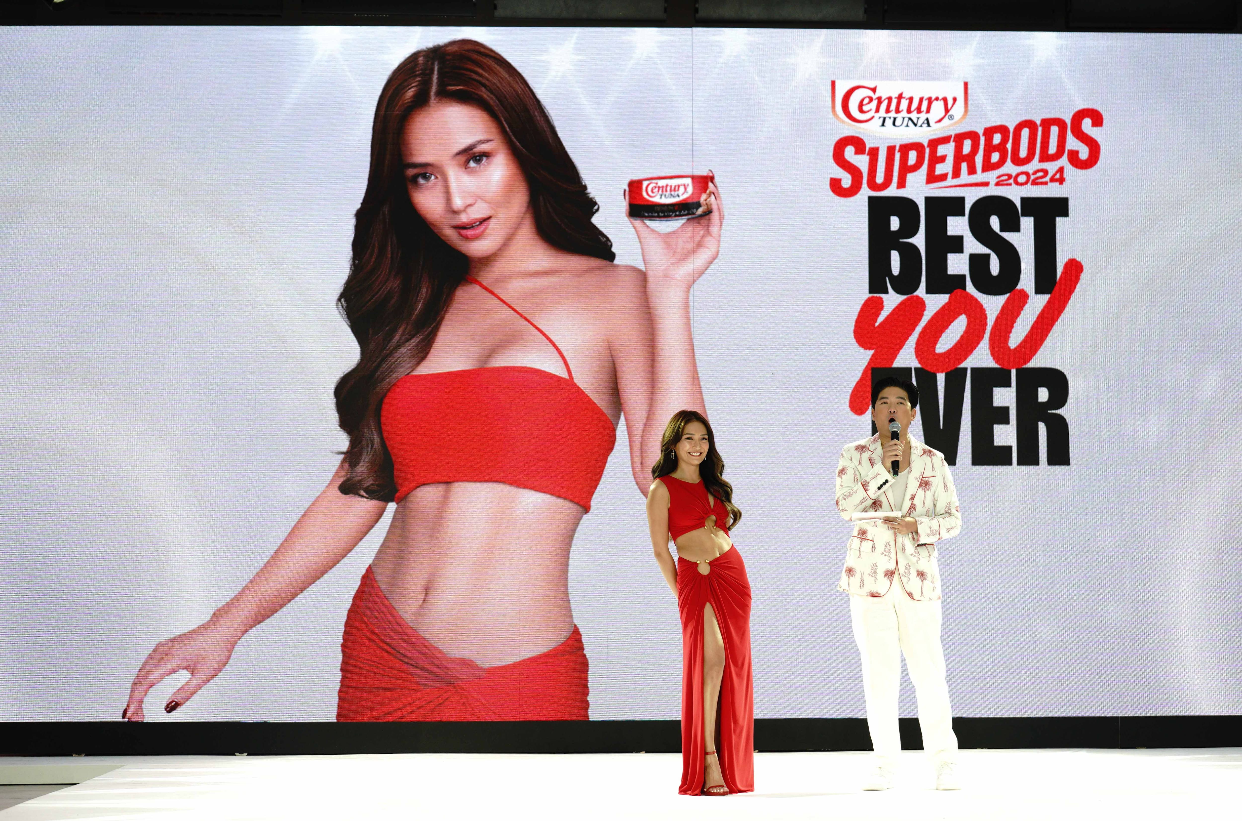 Century Tuna Superbod Kathryn Bernardo together with event host Tim Yap